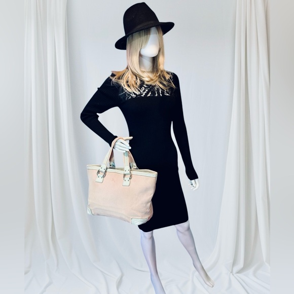 BURBERRY BLUE LABEL LIMITED CANVAS DIE CUT LEATHER TOTE - Picture 17 of 17